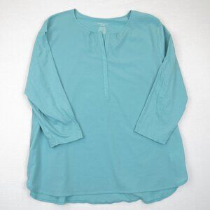 Van Heusen Blouse Women's Size X Large V Neck 3/4 Sleeve